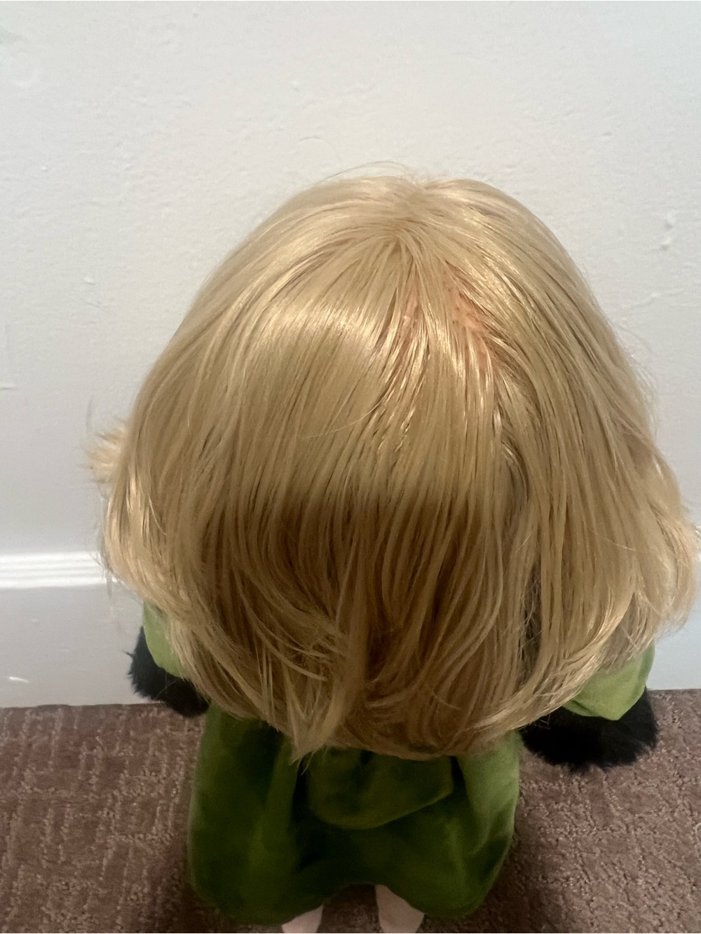 Vintage Götz Doll Blonde Hair Green Velvet Dress w/ Faux Fur Trim Germany - Picture 6 of 12